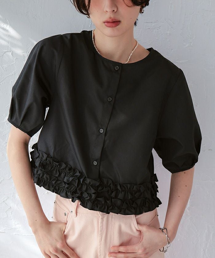 Loungedress フリルハーフスリーブシャツ ラウンジドレス Loungedress フリルハーフスリーブシャツ （BE