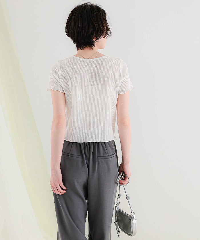 フロントギャザー半袖トップス【メール便可／100】 | titivate