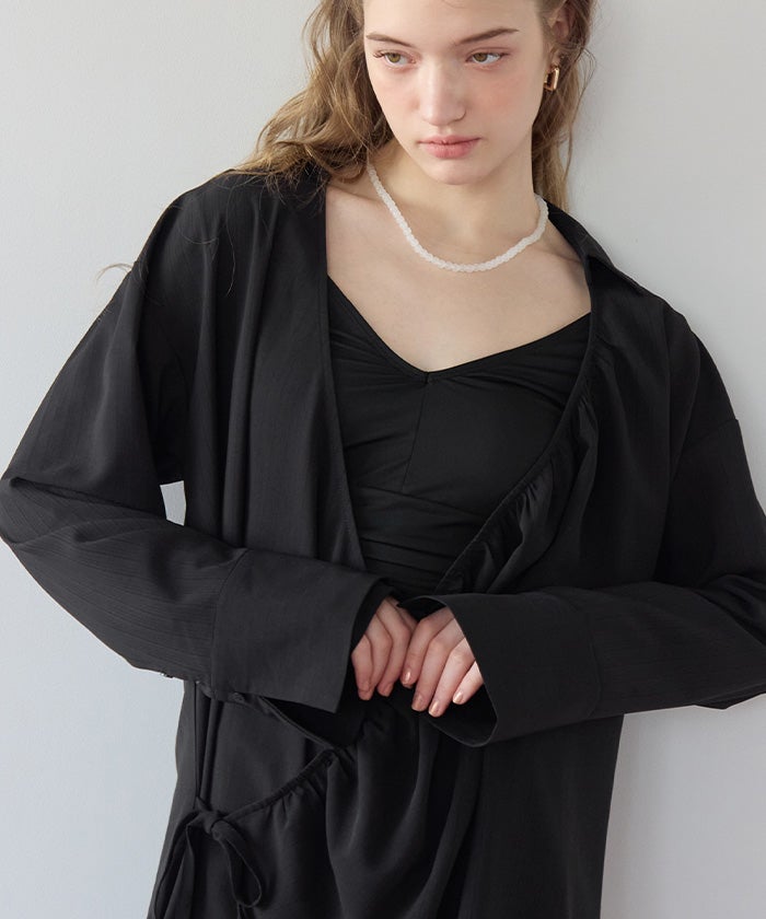 カシュクールギャザーオーバーサイズシャツ/ラッシュガード【SEADRESS