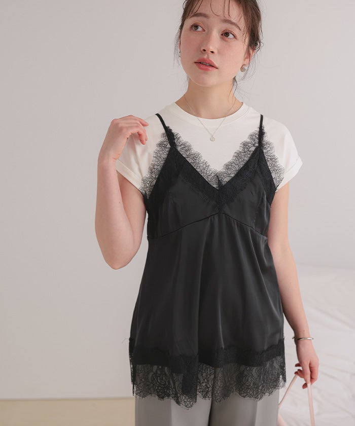 新品　Vlas Blomme⭐︎レース付きキャミソール SALE】Vlas Blomme｜ピンタックレースキャミソール｜通販 - ソコノワ