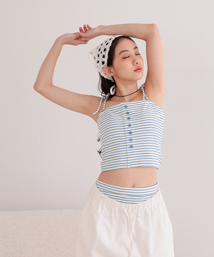 ボーダーベアトップビキニ/水着【miette ミエット】【メール便可／100