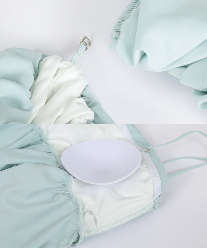 3点セット/オフショルダーフレアビキニ×ショートパンツ/水着【SEADRESS