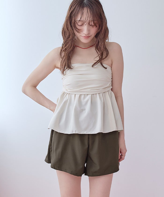 3点セット/オフショルダーフレアビキニ×ショートパンツ/水着【SEADRESS