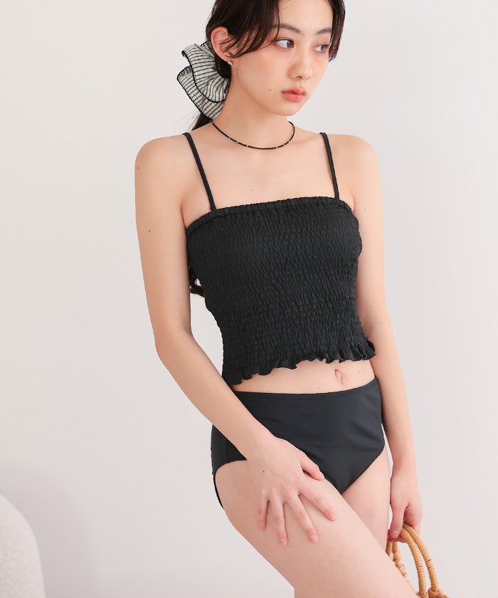 3点セット/シャーリングビキニ×ショートパンツ/水着【miette ミエット