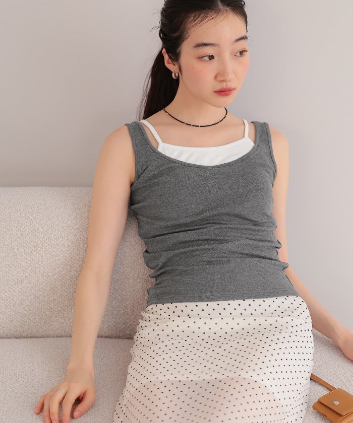 レイヤードライクタンクトップ【miette ミエット】【メール便可／100