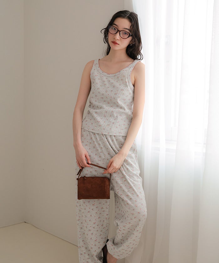 花柄ワッフルキャミセットアップ【miette ミエット】 | titivate