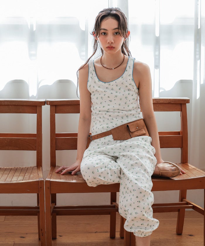 花柄ワッフルキャミセットアップ【miette ミエット】 | titivate