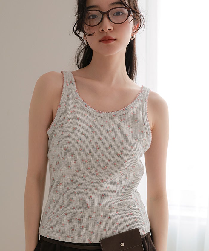 花柄ワッフルキャミセットアップ【miette ミエット】 | titivate