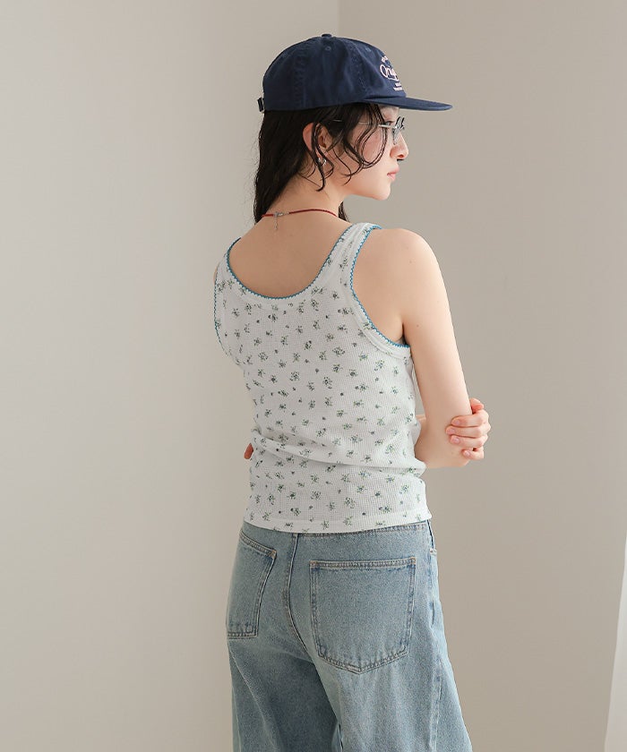 花柄ワッフルキャミセットアップ【miette ミエット】 | titivate