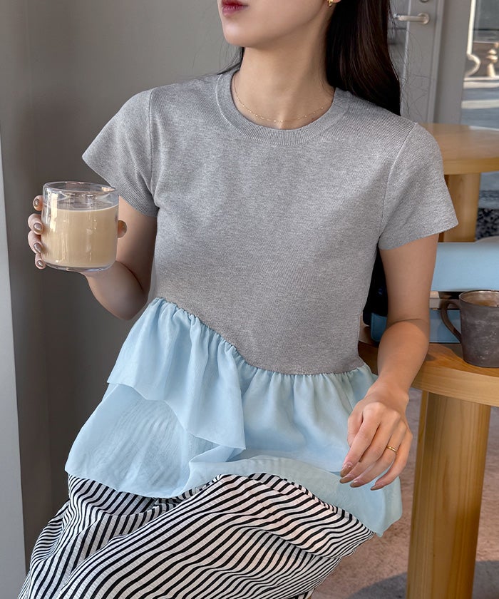 rirandture♡フレンチペプラムカットソー　ミント rirandture フレンチペプラムカットソー ミント - メルカリ