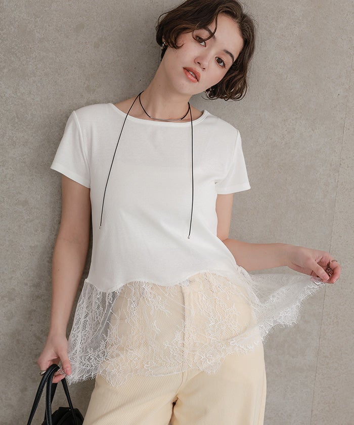 レースドッキングTシャツ【メール便可／100】 | titivate