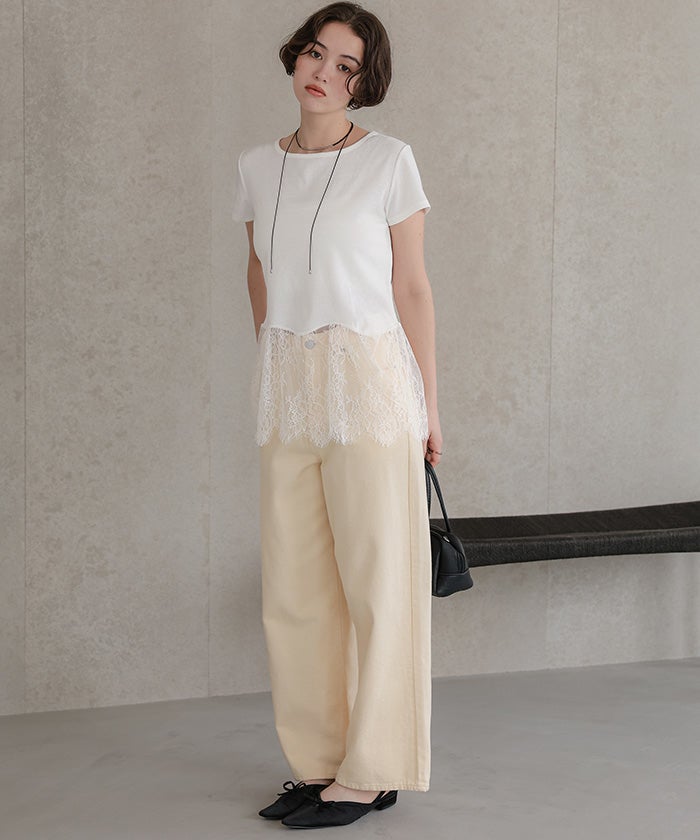 レースドッキングTシャツ【メール便可／100】 | titivate