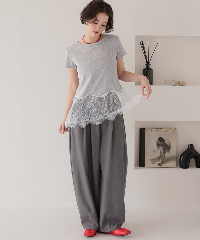 レースドッキングTシャツ【メール便可／100】 | titivate