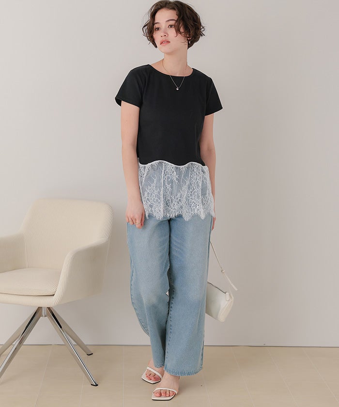 レースドッキングTシャツ【メール便可／100】 | titivate