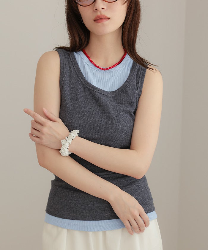 レイヤードタンクトップ2枚セット【miette ミエット】【メール便可