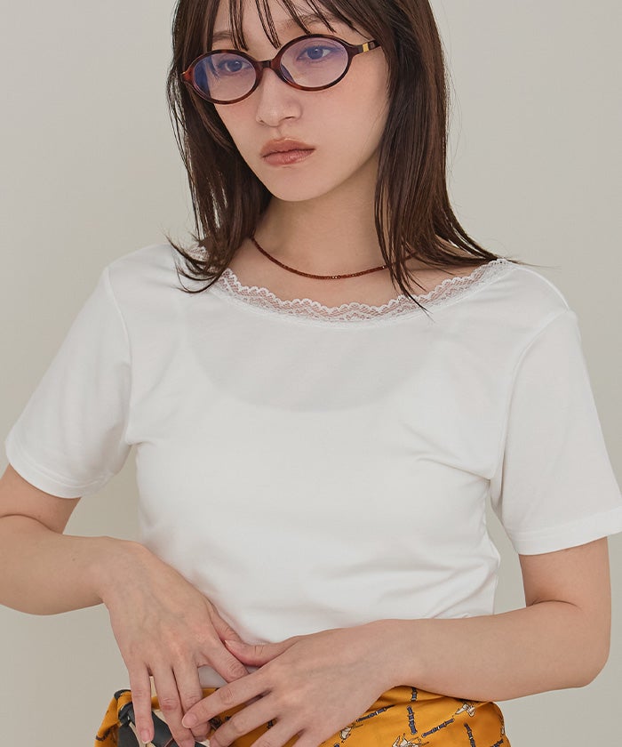 レース付きバックオープントップス【miette ミエット】【メール便可
