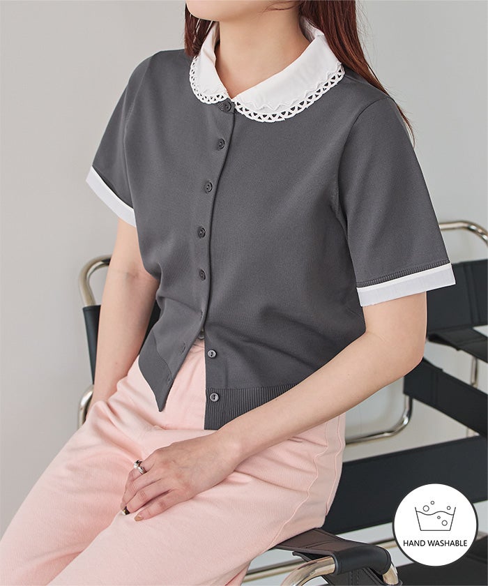 フラワージャガードニットカーディガン【miette ミエット】 | titivate