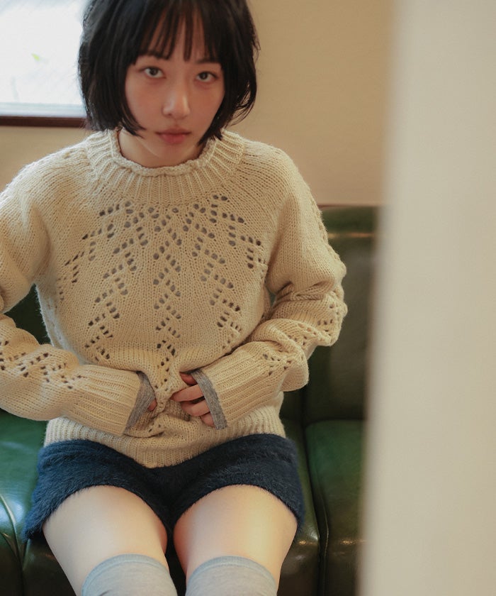 アイレット編みニットプルオーバー【miette ミエット】 | titivate