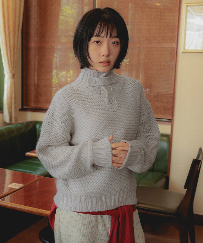 レア　あったかニットチムたん　Mサイズ ハイネックチャンキーニットプルオーバー【miette ミエット】 | titivate