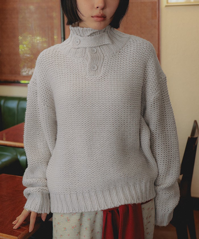 ハイネックチャンキーニットプルオーバー【miette ミエット】 | titivate
