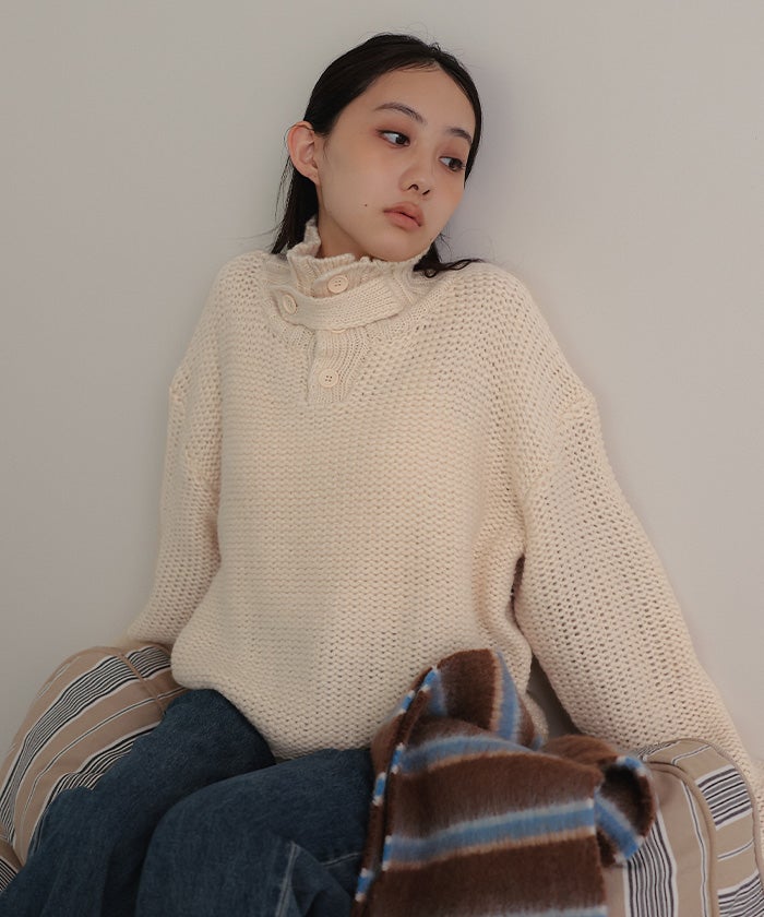ハイネックチャンキーニットプルオーバー【miette ミエット】 | titivate