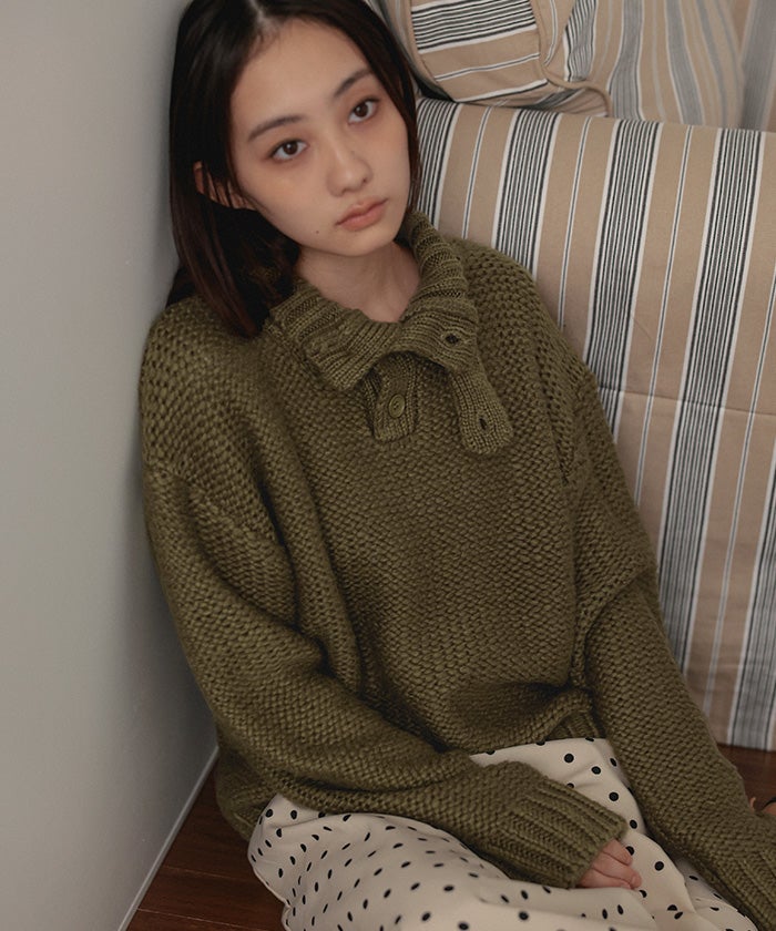 ハイネックチャンキーニットプルオーバー【miette ミエット】 | titivate