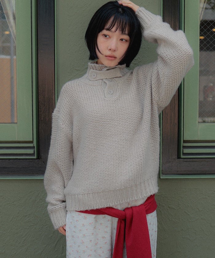 ハイネックチャンキーニットプルオーバー【miette ミエット】 | titivate