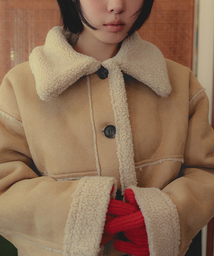 ステンカラームートンミドルコート【miette ミエット】 | titivate