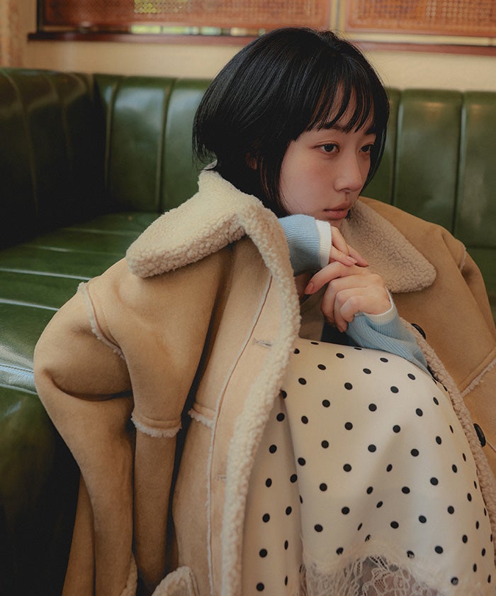 ステンカラームートンミドルコート【miette ミエット】 | titivate