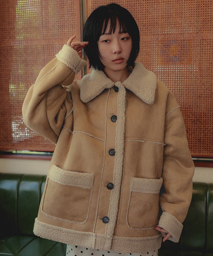 ステンカラームートンミドルコート【miette ミエット】 | titivate
