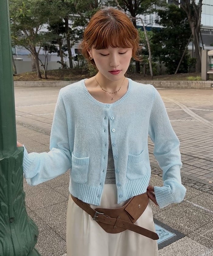 モヘヤライクシアーニットカーディガン【miette ミエット】【メール便