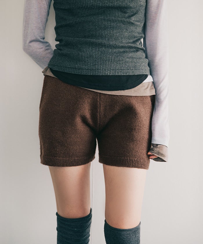 ポケット付きニットショートパンツ【miette ミエット】 | titivate