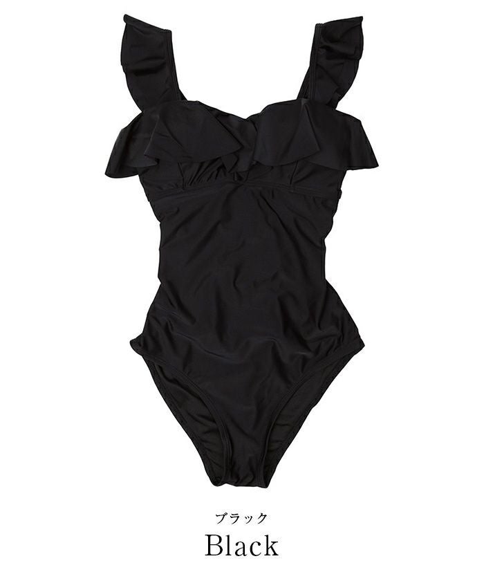 &amp;☆バッククロスストラップフリルワンピース水着EU38 &Other Stories☆バッククロスストラップ☆フリルワンピース水着
