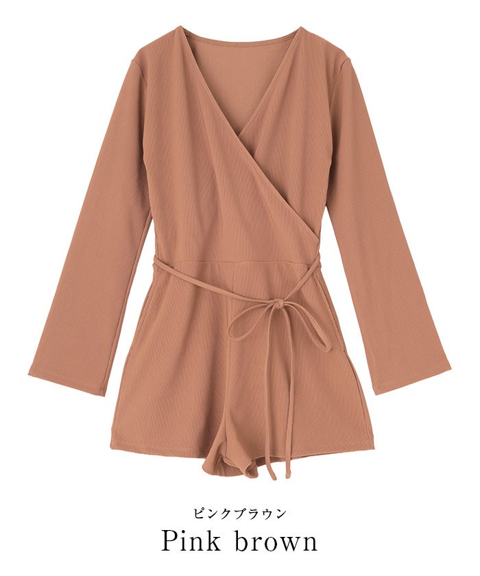 シードレス　カシュクールオールインワン　ラッシュガード　ピンクブラウンL カシュクールオールインワン/ラッシュガード/水着を使った人気