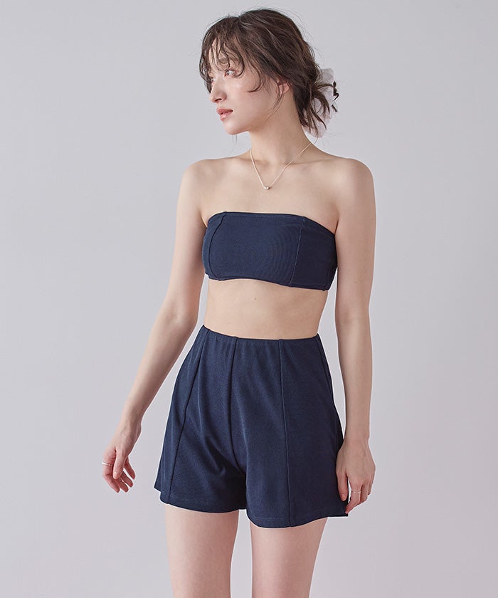 【NAVE】アメスリキャミトップ MIZUKI HANAYAMA ネイビー　水着 キャミソール付ビキニ/水着4点セット【SEADRESS シードレス】 | titivate