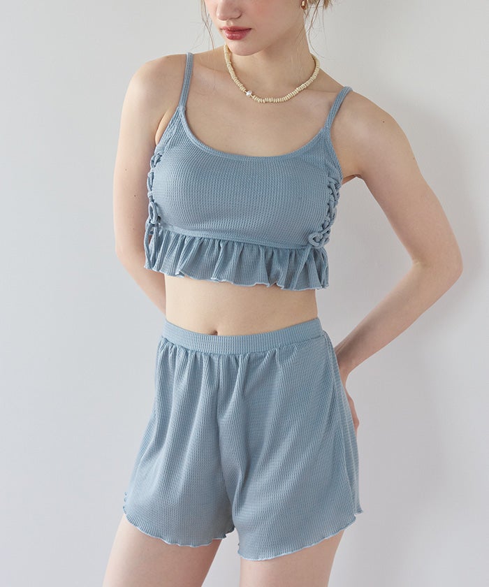 ワッフル素材レースアップビキニ/水着セット【SEADRESS シードレス