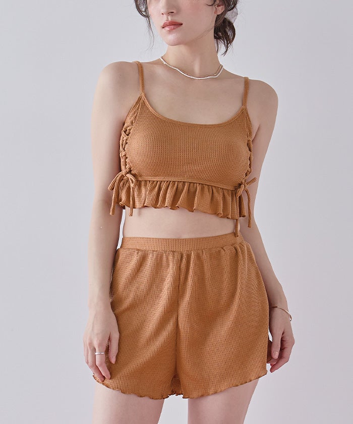ワッフル素材レースアップビキニ/水着セット【SEADRESS シードレス