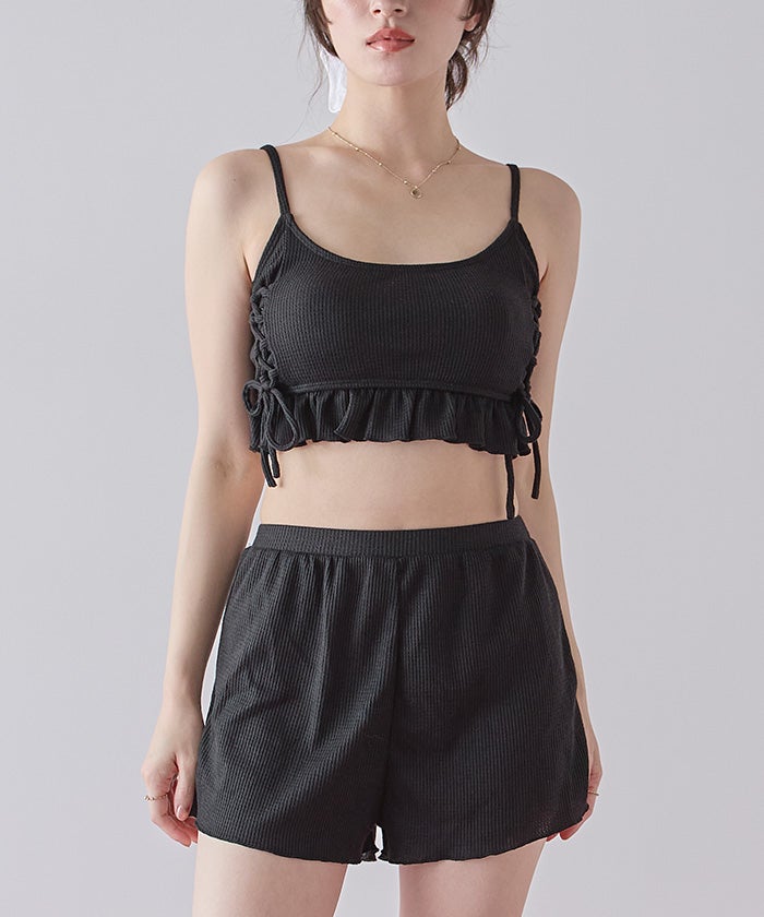 ワッフル素材レースアップビキニ/水着セット【SEADRESS シードレス