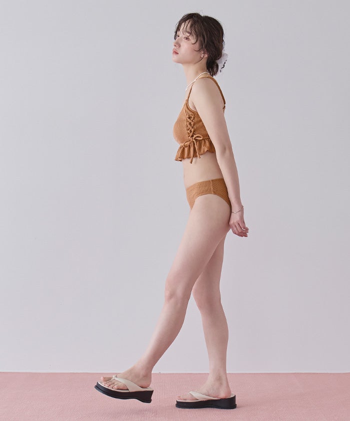 メタモルフォーゼ水着 ワッフル素材レースアップビキニ/水着セット【SEADRESS シードレス
